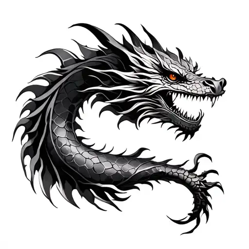 Dragon Filigree Tattoo Design