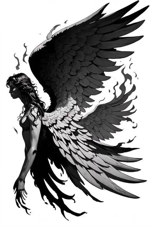 Burning Angel Wings Spread