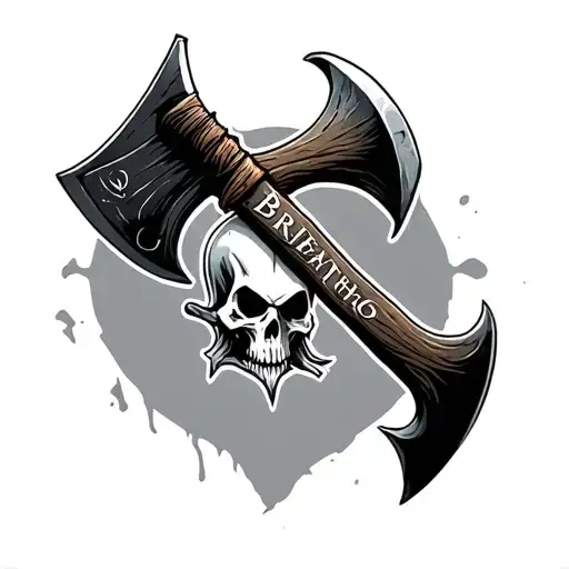 Grim Reaper Axe With The Word Breathe