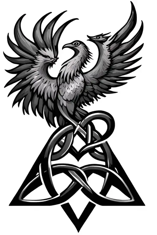 Phoenix Heart Triangle Celtic Knot