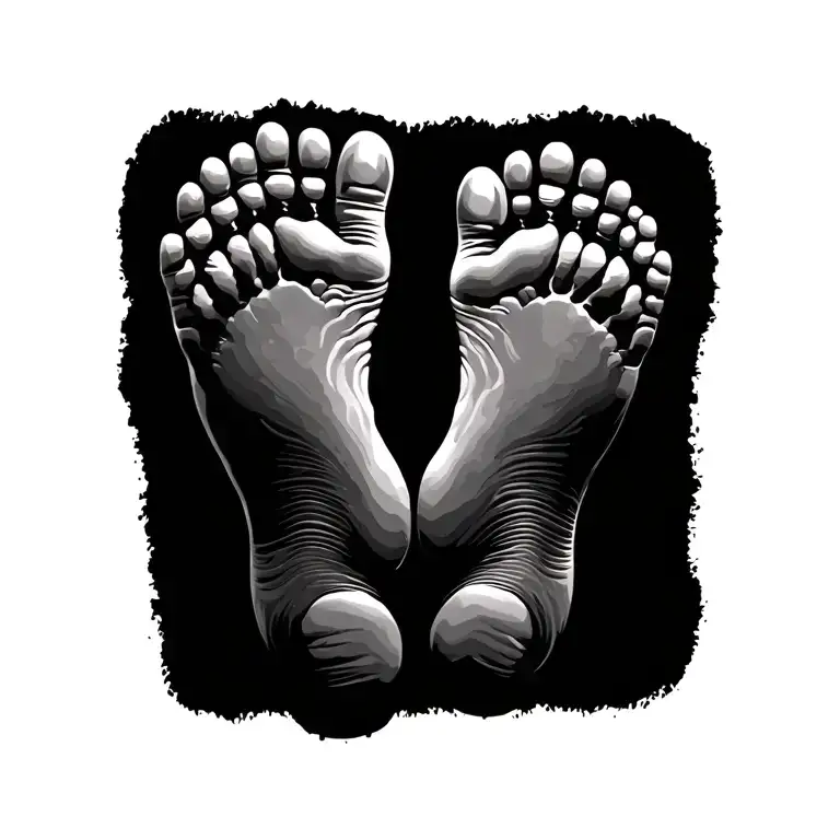 Father And Son Footprints Leading