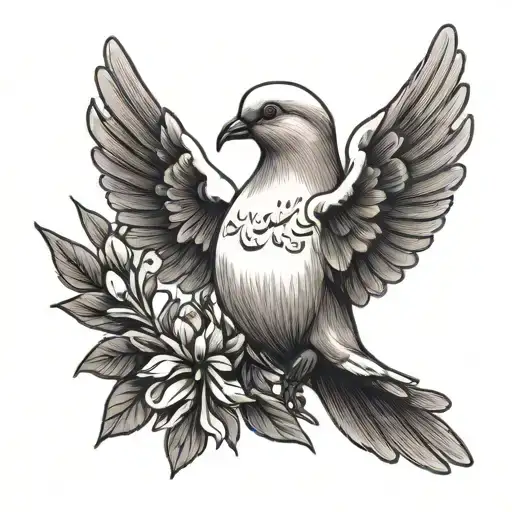 N&a With A Dove Holding A Olive Branch Representing A Different