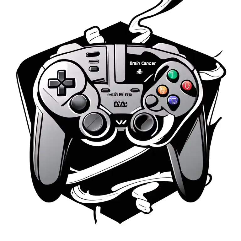 Brain Cancer Video Game Controller Intertwined