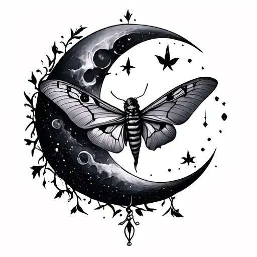 Libra Zodiac Sign Witchy Vibe With Moth And Moon