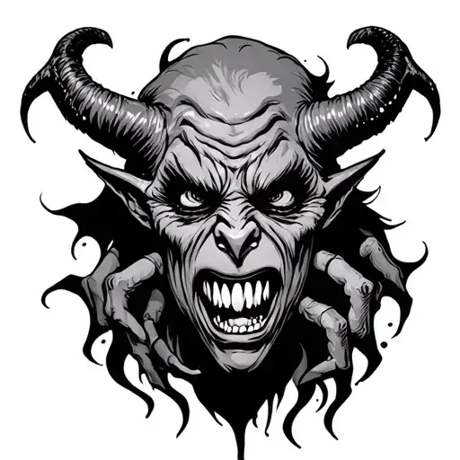 Depression As A Demon Cartoonish