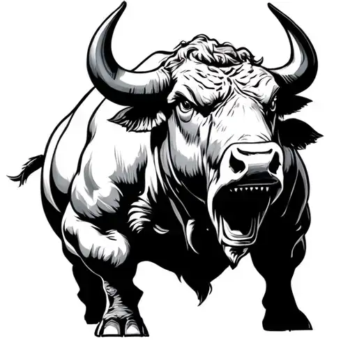 Big Badass Bull With Big Mucles Looking Resl Tough Like He Is About To Fuck Shit Up