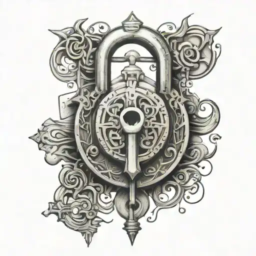 Submissive Bdsm Symbol Combined With Lock And Key