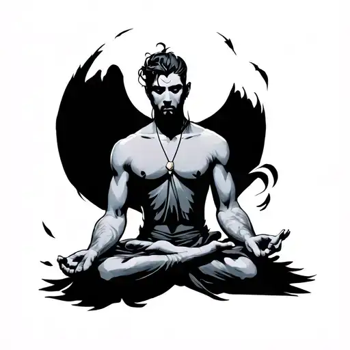 Man Meditation Warrior Short Hair