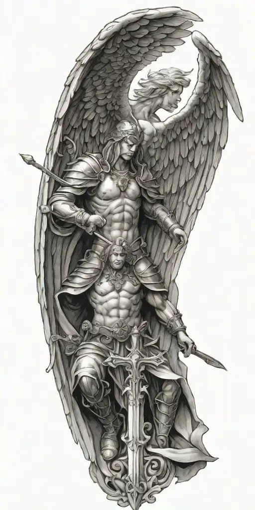 Archangel With Cross And Sword