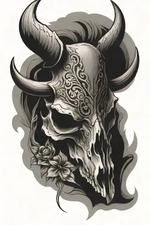 Punchy Western Bull Skull