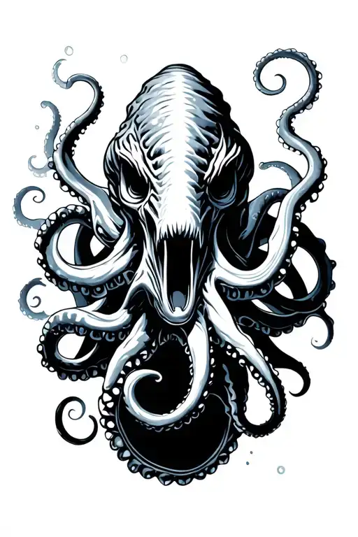 Kraken Underwater Black Grey