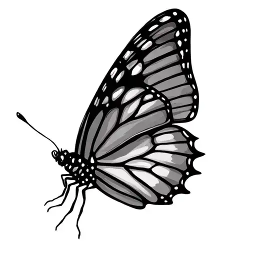 Black And Withe Butterfly With Signals Of Prosper Life On Its Wings