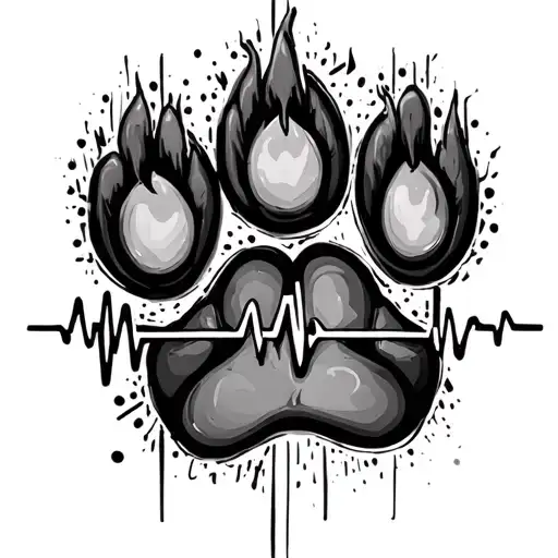 Music Heartbeat Paw Print Inside