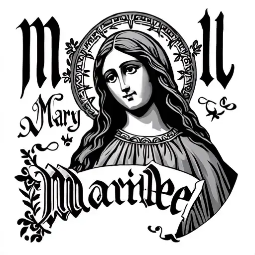 Mary Mother With Maribel Name Written Mexican Style