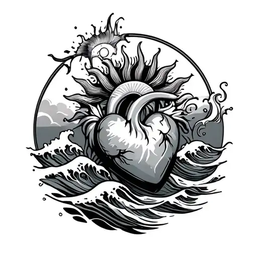 Heart And Sun And Waves