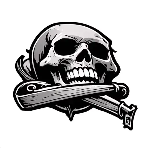 Skull Laughing Coffin Logo