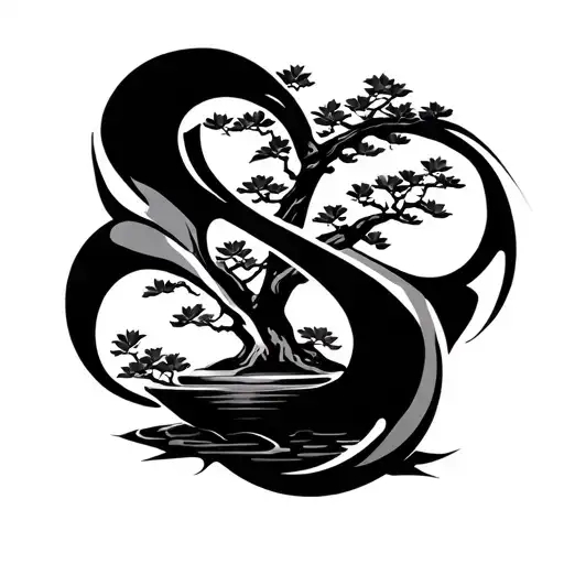 Bonsai Compas Infinity Symbol Intertwined