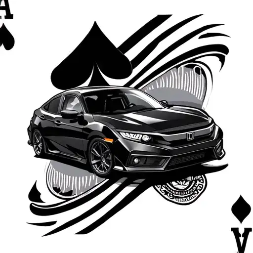 Ace Playing Card Featuring Honda Civic