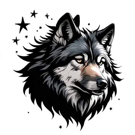 Wolf And Stars Mixed