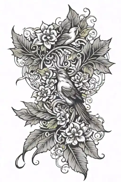 Wrap Around Vine With Bird