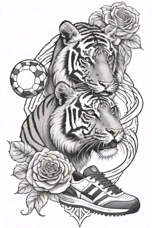 Jesus Christ And Soccer And A Tiger And The Names Juan And Norma Inside A Rose
