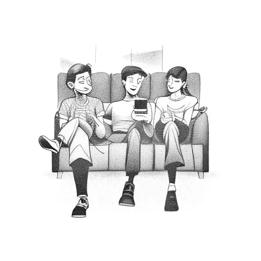 5 Friends Watching Tv