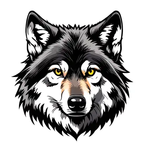 American Traditional Wolf