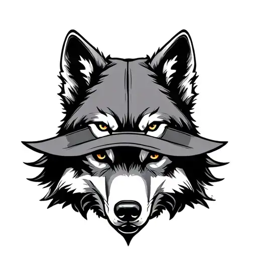 Wolf Head Hat On Backwards