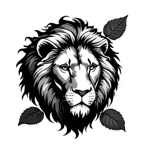 Lion Protecting A Thorny Rose