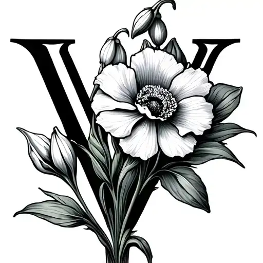 Aquarius Letter V Carnation Flower Snowdrop Flower