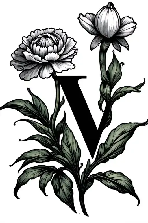 Star Sign Aquarius Letter V Carnation Flower Snowdrop Flower
