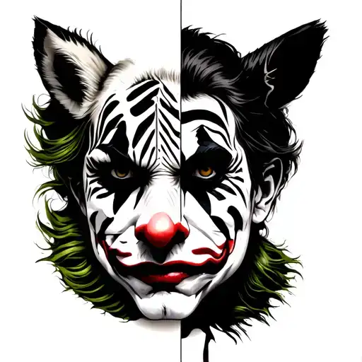 Half Zebra Face Half Joker