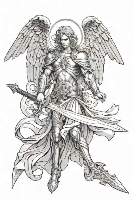 Archangel With Cross And Sword