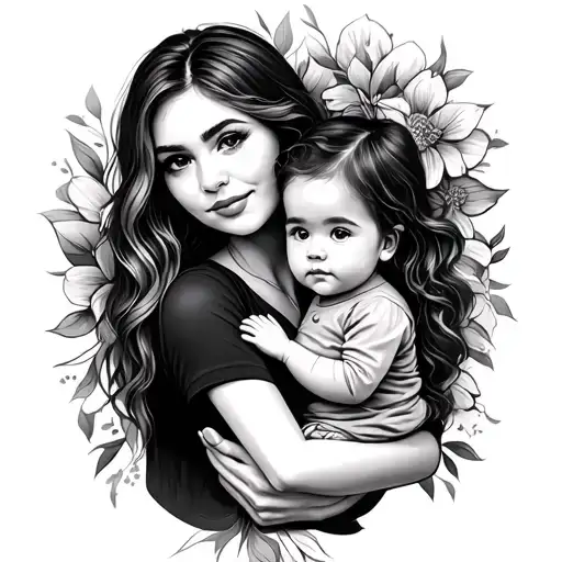 Mom Holding Baby Girl