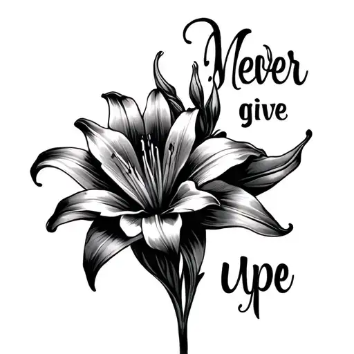 Lily And Quote Never Give Up