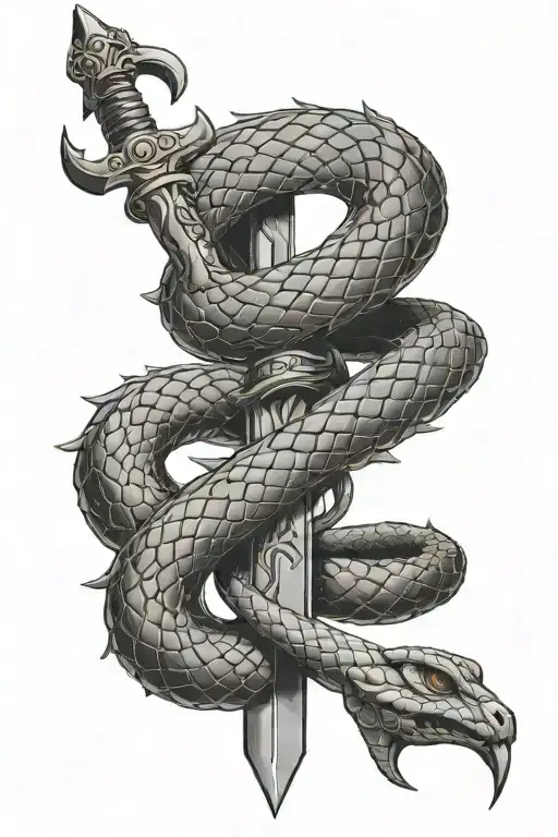 A Sword With A Snake Coiled Around It