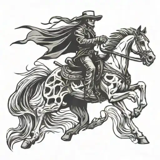 Skeleton Cowboy And Horse