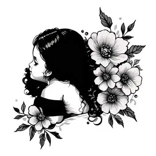 Flowers And Baby Girl