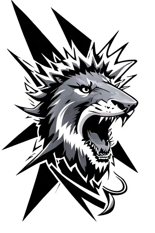 Shark Lion Lighting Bolt