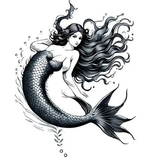 Traditional Mermaid Swimming