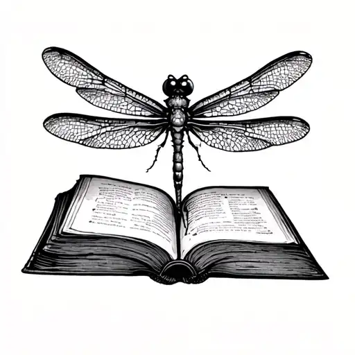 Dragonfly And Books Gothic Inspired