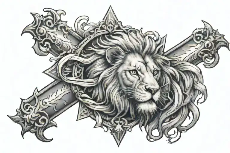 Lion And Cross