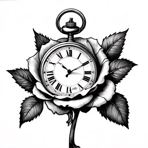 Rose And Pocket Watch