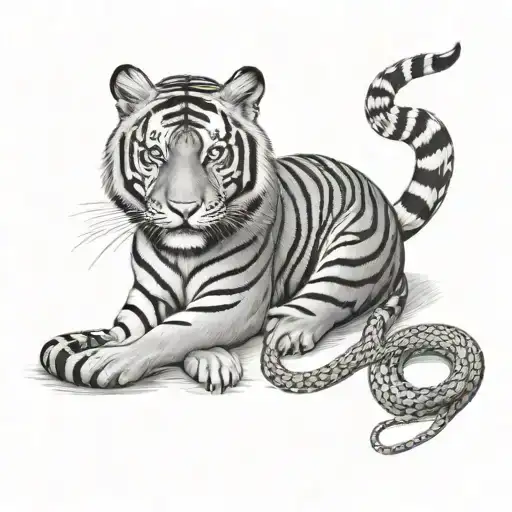 A Tiger And Snake