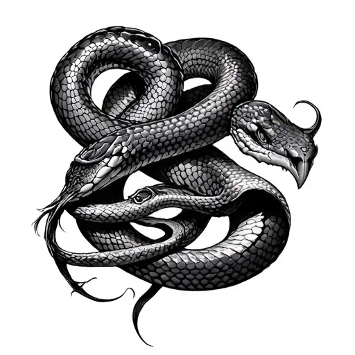 Madusa Snake Hair Tangled Together