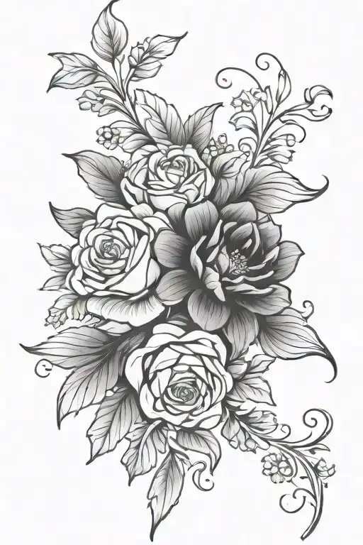 Floral Side Thigh Pattern