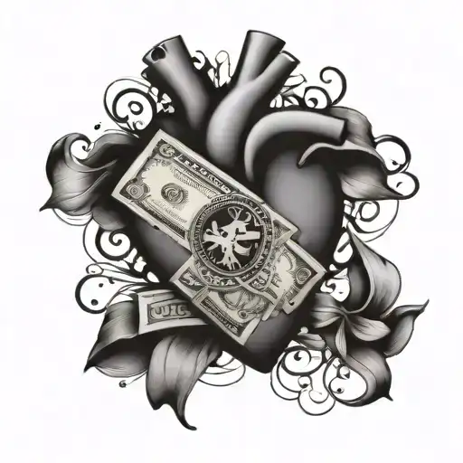 Incorporate A Healthy Heart Symbol With A Stack Of Money In A Creative Way