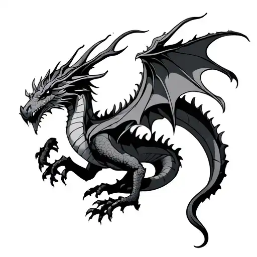 Balerion Dragon Tattoo Design