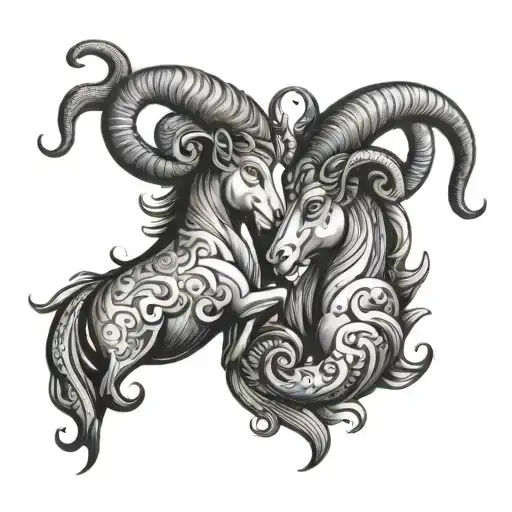 Aries And Aquarius Merging Together Symbolizing The Client's Love