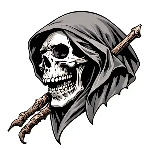 Skeleton Grim Reaper Head